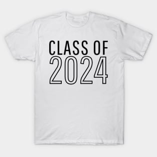 Class Of 2024. Simple Typography 2024 Design for Class Of/ Graduation Design. Black T-Shirt